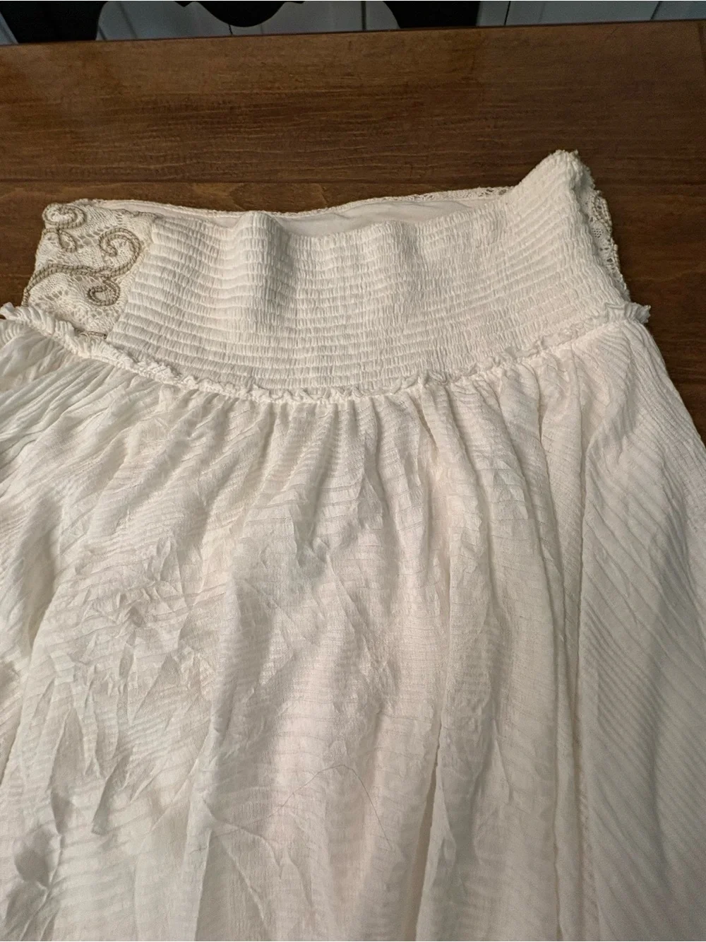 Free People White Bohemian Handkerchief-Hem Maxi Skirt/ Strapless dress